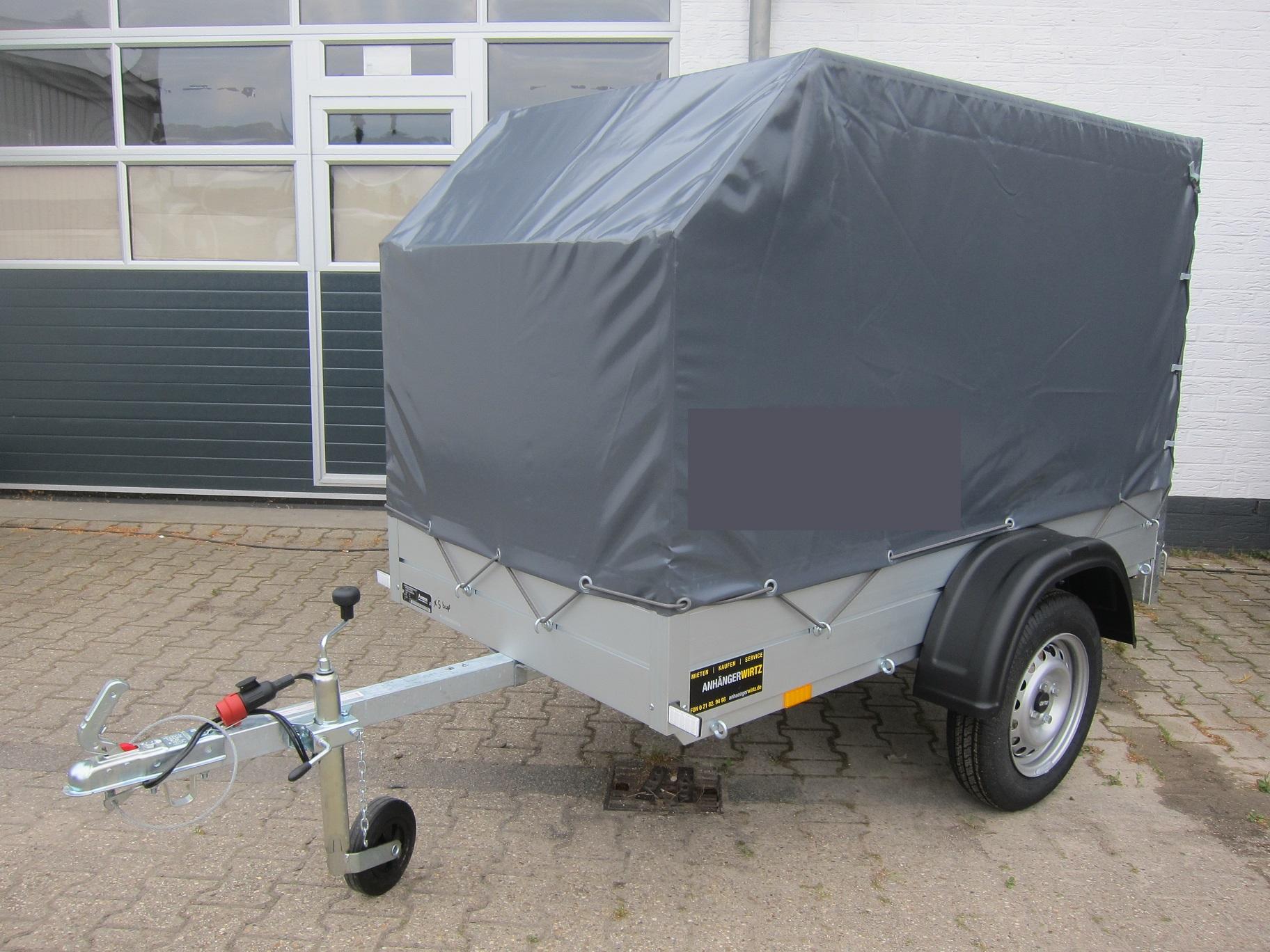 Aluliner Planen Anhänger GT 500 181x101x120 +Hochplane aero grau (XXS) 500kg